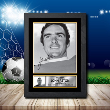 John Aston Signed Autographed Footballers Star Poster Print Framed Merch Gift John Aston Signed Autographed Footballers Star Poster Print Framed Merch Gift