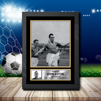 John Aston 2 Signed Autographed Footballers Star Poster Print Framed Merch Gift John Aston 2 Signed Autographed Footballers Star Poster Print Framed Merch Gift
