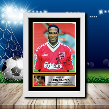 John Barnes 2 Signed Autographed Footballers Star Poster Print Framed Merch Gift John Barnes 2 Signed Autographed Footballers Star Poster Print Framed Merch Gift