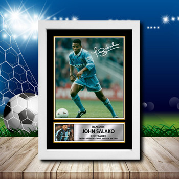 John Salako Signed Autographed Footballers Star Poster Print Framed Merch Gift John Salako Signed Autographed Footballers Star Poster Print Framed Merch Gift