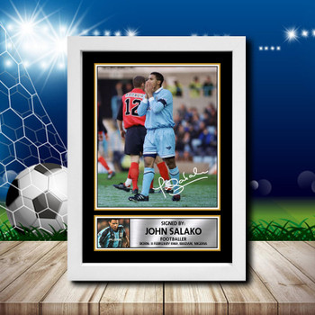 John Salako 2 Signed Autographed Footballers Star Poster Print Framed Merch Gift John Salako 2 Signed Autographed Footballers Star Poster Print Framed Merch Gift