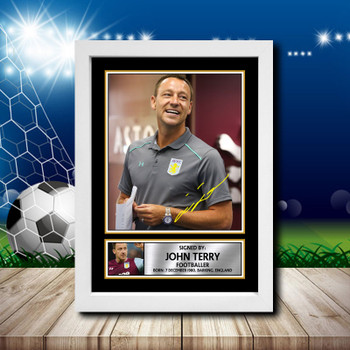 John Terry 2 Signed Autographed Footballers Star Poster Print Framed Merch Gift John Terry 2 Signed Autographed Footballers Star Poster Print Framed Merch Gift
