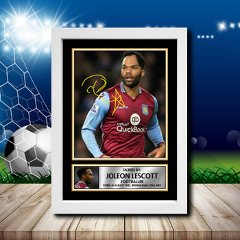 Joleon Lescott Signed Autographed Footballers Star Poster Print Framed Merch Gift
