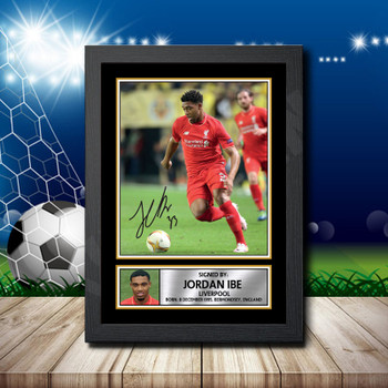Jordan Ibe 1 Signed Autographed Footballers Star Poster Print Framed Merch Gift Jordan Ibe 1 Signed Autographed Footballers Star Poster Print Framed Merch Gift
