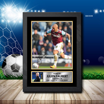 Julien Faubert 2 Signed Autographed Footballers Star Poster Print Framed Merch Gift Julien Faubert 2 Signed Autographed Footballers Star Poster Print Framed Merch Gift
