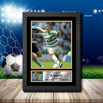 Juninho 2 Signed Autographed Footballers Star Poster Print Framed Merch Gift Juninho 2 Signed Autographed Footballers Star Poster Print Framed Merch Gift