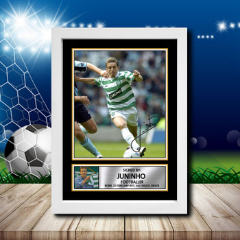 Juninho 2 Signed Autographed Footballers Star Poster Print Framed Merch Gift Juninho 2 Signed Autographed Footballers Star Poster Print Framed Merch Gift