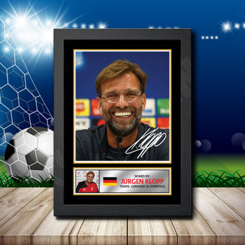 Jurgen Klopp Signed Autographed Footballers Star Poster Print Framed Merch Gift