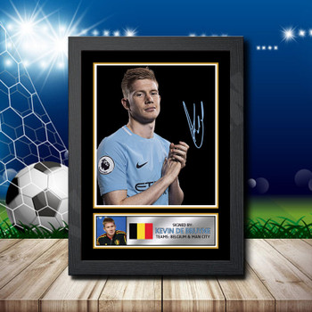 Kevin De Bruyne Silver Signed Autographed Footballers Star Poster Print Framed Merch Gift Kevin De Bruyne Silver Signed Autographed Footballers Star Poster Print Framed Merch Gift