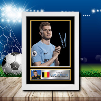 Kevin De Bruyne Silver Signed Autographed Footballers Star Poster Print Framed Merch Gift Kevin De Bruyne Silver Signed Autographed Footballers Star Poster Print Framed Merch Gift