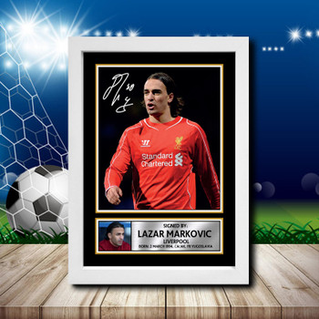 Lazar Markovic 2 Signed Autographed Footballers Star Poster Print Framed Merch Gift Lazar Markovic 2 Signed Autographed Footballers Star Poster Print Framed Merch Gift