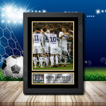 Leeds United Fc 2 Signed Autographed Footballers Star Poster Print Framed Merch Gift Leeds United Fc 2 Signed Autographed Footballers Star Poster Print Framed Merch Gift