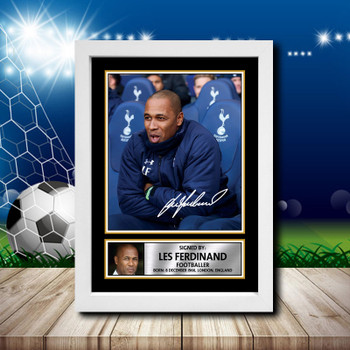 Les Ferdinand Signed Autographed Footballers Star Poster Print Framed Merch Gift Les Ferdinand Signed Autographed Footballers Star Poster Print Framed Merch Gift