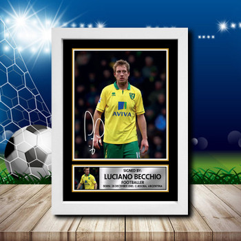Luciano Becchio Signed Autographed Footballers Star Poster Print Framed Merch Gift Luciano Becchio Signed Autographed Footballers Star Poster Print Framed Merch Gift
