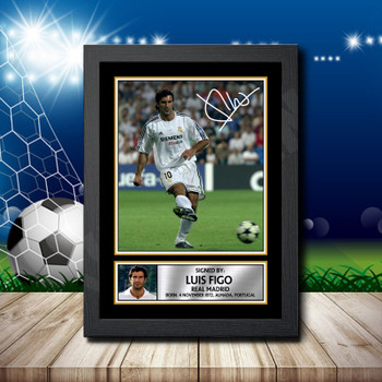 Luis Figo 1 Signed Autographed Footballers Star Poster Print Framed Merch Gift Luis Figo 1 Signed Autographed Footballers Star Poster Print Framed Merch Gift