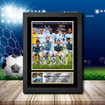 Manchester City Fc 1 Signed Autographed Footballers Star Poster Print Framed Merch Gift Manchester City Fc 1 Signed Autographed Footballers Star Poster Print Framed Merch Gift