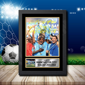 Manchester City Squad 1 Signed Autographed Footballers Star Poster Print Framed Merch Gift Manchester City Squad 1 Signed Autographed Footballers Star Poster Print Framed Merch Gift