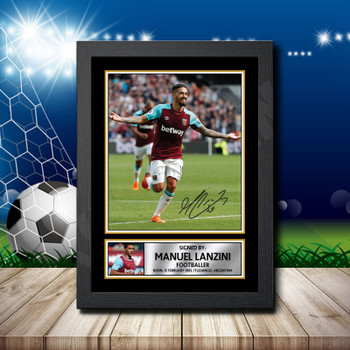 Manuel Lanzini 1 Signed Autographed Footballers Star Poster Print Framed Merch Gift Manuel Lanzini 1 Signed Autographed Footballers Star Poster Print Framed Merch Gift