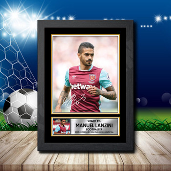 Manuel Lanzini 2 Signed Autographed Footballers Star Poster Print Framed Merch Gift Manuel Lanzini 2 Signed Autographed Footballers Star Poster Print Framed Merch Gift