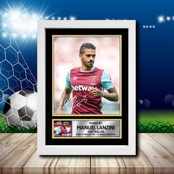 Manuel Lanzini 2 Signed Autographed Footballers Star Poster Print Framed Merch Gift Manuel Lanzini 2 Signed Autographed Footballers Star Poster Print Framed Merch Gift