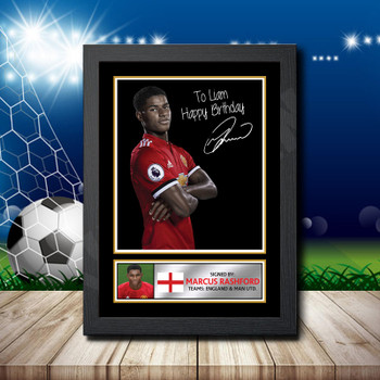 Marcus Rashford Personalised Signed Autographed Footballers Star Poster Print Framed Merch Gift Marcus Rashford Personalised Signed Autographed Footballers Star Poster Print Framed Merch Gift