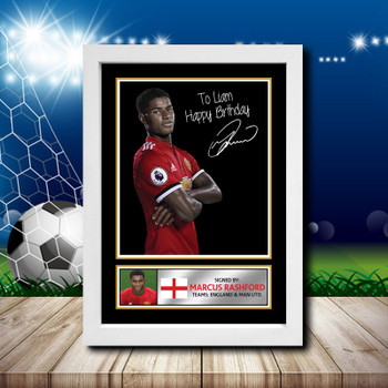 Marcus Rashford Personalised Signed Autographed Footballers Star Poster Print Framed Merch Gift Marcus Rashford Personalised Signed Autographed Footballers Star Poster Print Framed Merch Gift