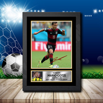 Mario Gotze Signed Autographed Footballers Star Poster Print Framed Merch Gift Mario Gotze Signed Autographed Footballers Star Poster Print Framed Merch Gift
