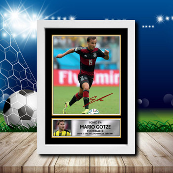 Mario Gotze Signed Autographed Footballers Star Poster Print Framed Merch Gift Mario Gotze Signed Autographed Footballers Star Poster Print Framed Merch Gift