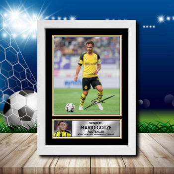 Mario Gotze 2 Signed Autographed Footballers Star Poster Print Framed Merch Gift Mario Gotze 2 Signed Autographed Footballers Star Poster Print Framed Merch Gift