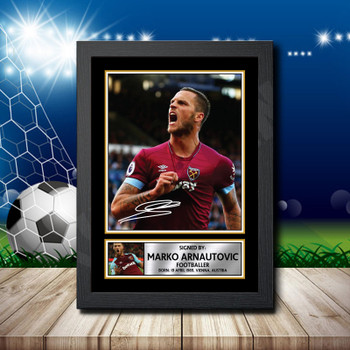 Marko Arnautovic 1 Signed Autographed Footballers Star Poster Print Framed Merch Gift Marko Arnautovic 1 Signed Autographed Footballers Star Poster Print Framed Merch Gift