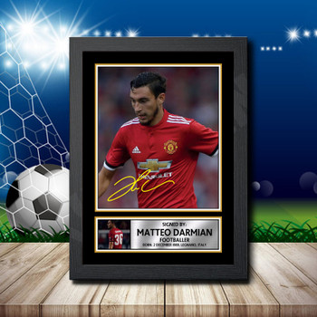Matteo Darmian 1 Signed Autographed Footballers Star Poster Print Framed Merch Gift Matteo Darmian 1 Signed Autographed Footballers Star Poster Print Framed Merch Gift