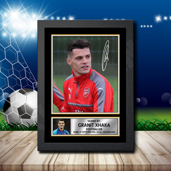 Granit Xhaka 2 Signed Autographed Footballers Star Poster Print Framed Merch Gift Granit Xhaka 2 Signed Autographed Footballers Star Poster Print Framed Merch Gift