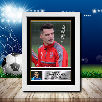 Granit Xhaka 2 Signed Autographed Footballers Star Poster Print Framed Merch Gift Granit Xhaka 2 Signed Autographed Footballers Star Poster Print Framed Merch Gift