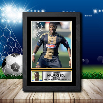 Maurice Edu 2 Signed Autographed Footballers Star Poster Print Framed Merch Gift Maurice Edu 2 Signed Autographed Footballers Star Poster Print Framed Merch Gift