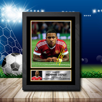 Memphis Depay 1 Signed Autographed Footballers Star Poster Print Framed Merch Gift