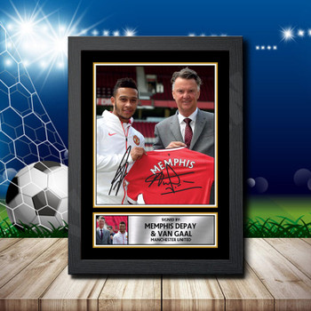 Memphis Depay  Van Gaal 1 Signed Autographed Footballers Star Poster Print Framed Merch Gift