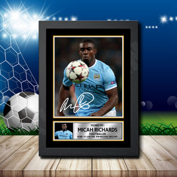 Micah Richards 1 Signed Autographed Footballers Star Poster Print Framed Merch Gift Micah Richards 1 Signed Autographed Footballers Star Poster Print Framed Merch Gift