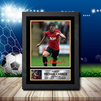 Michael Carrick 2 Signed Autographed Footballers Star Poster Print Framed Merch Gift Michael Carrick 2 Signed Autographed Footballers Star Poster Print Framed Merch Gift