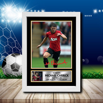 Michael Carrick 2 Signed Autographed Footballers Star Poster Print Framed Merch Gift Michael Carrick 2 Signed Autographed Footballers Star Poster Print Framed Merch Gift