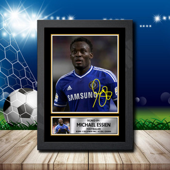 Michael Essien 2 Signed Autographed Footballers Star Poster Print Framed Merch Gift Michael Essien 2 Signed Autographed Footballers Star Poster Print Framed Merch Gift