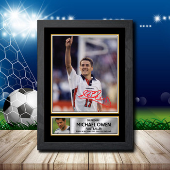 Michael Owen Signed Autographed Footballers Star Poster Print Framed Merch Gift Michael Owen Signed Autographed Footballers Star Poster Print Framed Merch Gift