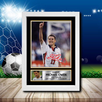 Michael Owen Signed Autographed Footballers Star Poster Print Framed Merch Gift Michael Owen Signed Autographed Footballers Star Poster Print Framed Merch Gift