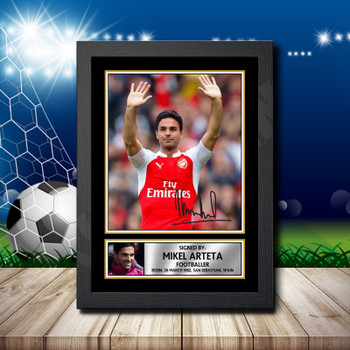 Mikel Arteta 2 Signed Autographed Footballers Star Poster Print Framed Merch Gift Mikel Arteta 2 Signed Autographed Footballers Star Poster Print Framed Merch Gift