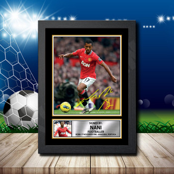 Nani 2 Signed Autographed Footballers Star Poster Print Framed Merch Gift