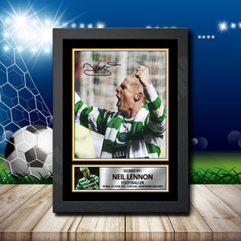 Neil Lennon Signed Autographed Footballers Star Poster Print Framed Merch Gift Neil Lennon Signed Autographed Footballers Star Poster Print Framed Merch Gift