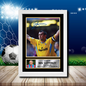 Neil Shipperley 2 Signed Autographed Footballers Star Poster Print Framed Merch Gift Neil Shipperley 2 Signed Autographed Footballers Star Poster Print Framed Merch Gift