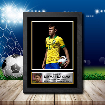 Neymar Da Silva 1 Signed Autographed Footballers Star Poster Print Framed Merch Gift Neymar Da Silva 1 Signed Autographed Footballers Star Poster Print Framed Merch Gift