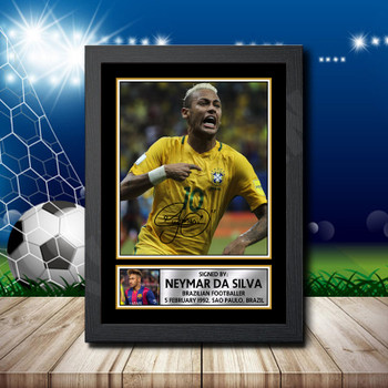 Neymar Da Silva 2 Signed Autographed Footballers Star Poster Print Framed Merch Gift Neymar Da Silva 2 Signed Autographed Footballers Star Poster Print Framed Merch Gift