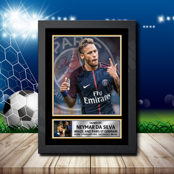 Neymar Psg 2 Signed Autographed Footballers Star Poster Print Framed Merch Gift Neymar Psg 2 Signed Autographed Footballers Star Poster Print Framed Merch Gift