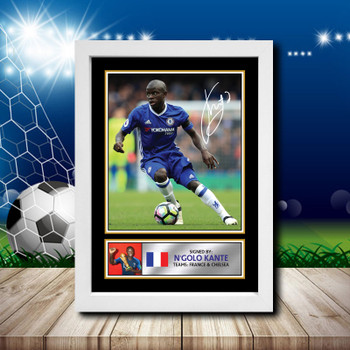 Ngolo Kante Signed Autographed Footballers Star Poster Print Framed Merch Gift Ngolo Kante Signed Autographed Footballers Star Poster Print Framed Merch Gift